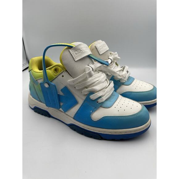 Off-White Out Of Office Men\'s Leather Sneakers Size 44 EU/11 US Blue White Green main image 5
